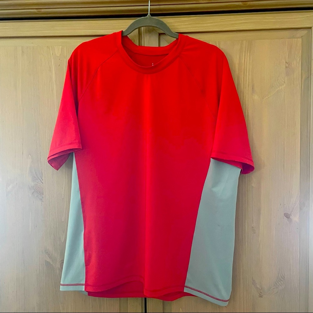 Men’s Lands End orange and grey swim shirt size XL